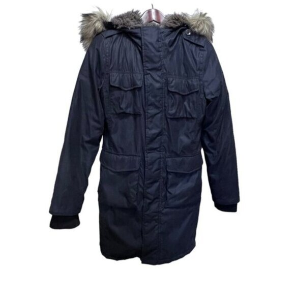 Aritzia TNA Blackcomb Black Parka Hooded Jacket Size Small Winter Coat Faux Fur - Picture 3 of 16
